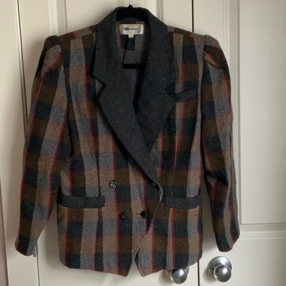 Vintage Lined Wool Blend Blazer